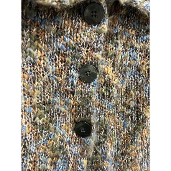 Leo and Nicole Multicolor Knit Cardigan Oversized Shawl Collar Sz Small - Picture 4 of 11
